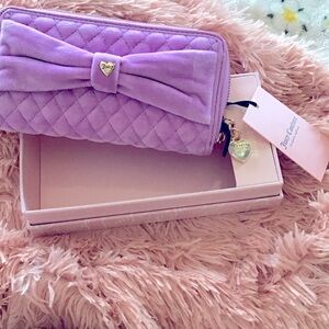 NWT Juicy Couture Lavender Quilted Soft Wallet with Bow